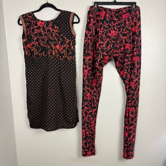 Approx Size S/M Kurta Set Top & Pants Stretch Elastic Floral Boho Paisley Design - Picture 2 of 10